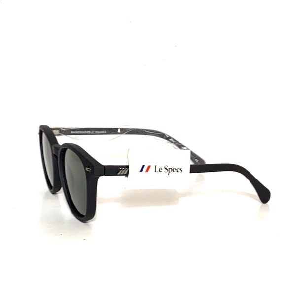 Le Specs Bandwagon Black Rubber Midsize Sunglasses - Picture 3 of 8